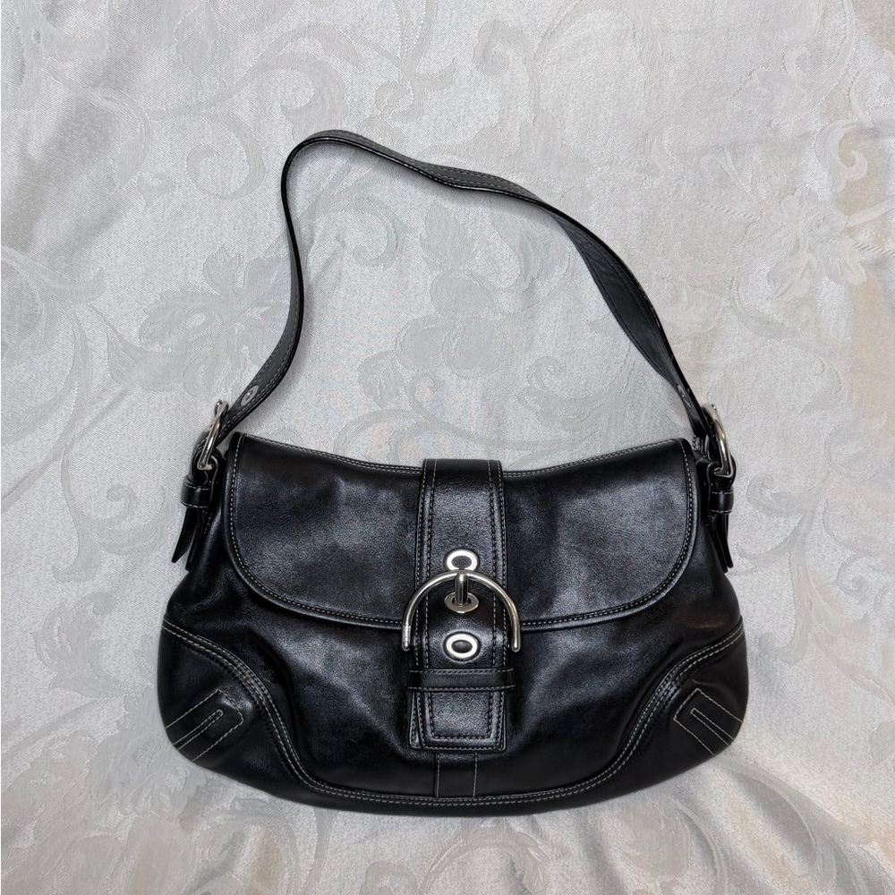 Coach Black Leather Shoulder Bag